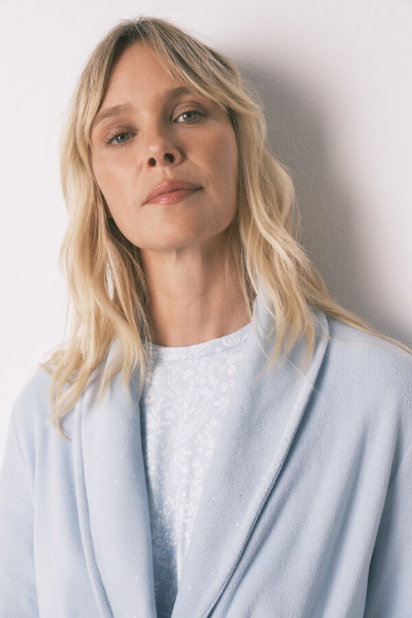 Women'secret Robe midi de veludo azul com glitter azul