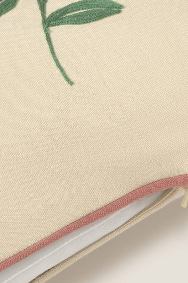 Textura Capa de almofada de flores de algodão branco