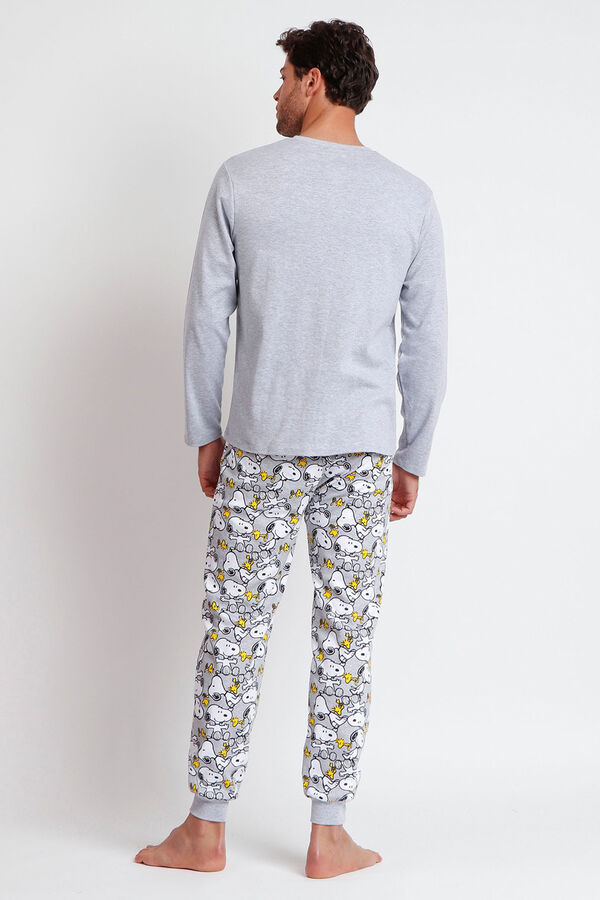 Admas Pijama masculino engraçado Snoopy cinzento