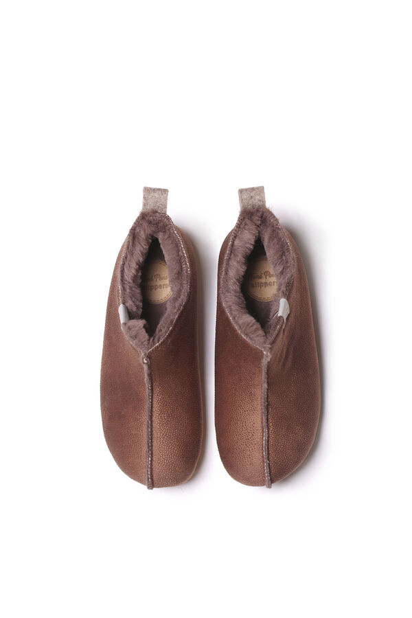 Womensecret Women's leather slipper boots nude