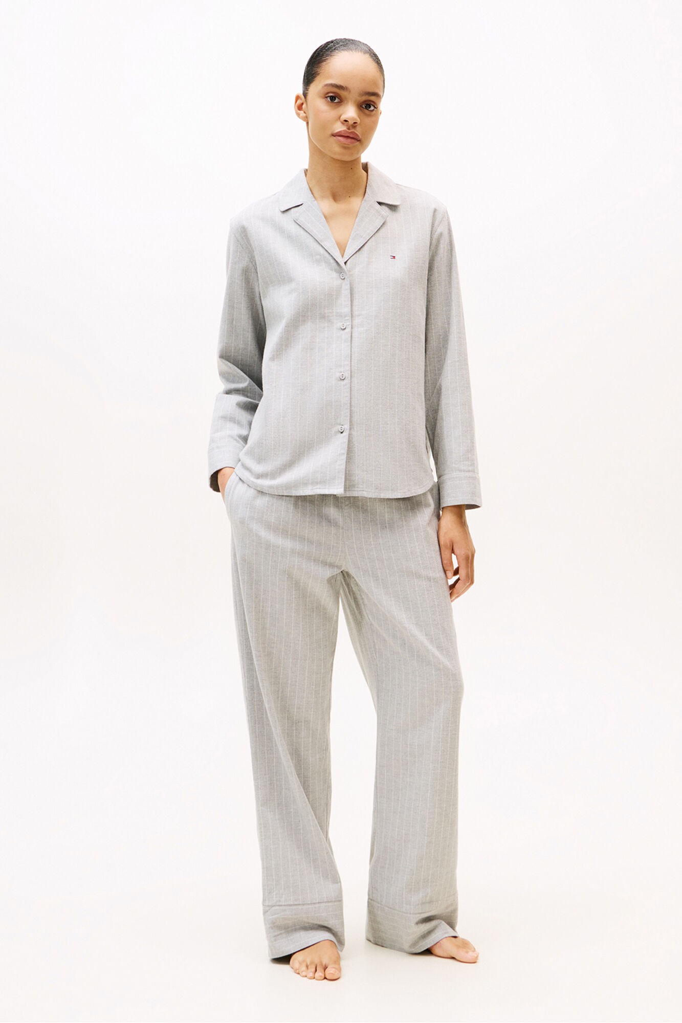 Tommy Hilfiger Conjunto de pijama riscas com camisa e cal&ccedil;a