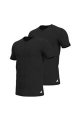 Adidas Pacote com 2 camisetas para homem de algodão elástico com gola em bico preto