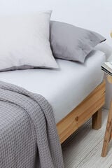 Textura Lençol de baixo algodão percal. Cama 80-90 cm. cinzento