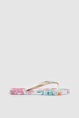 Pepe Jeans Chinelos de brilho com motivo floral branco