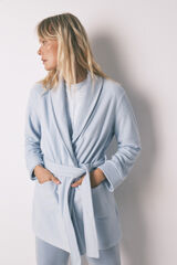 Women'secret Robe midi de veludo azul com glitter azul