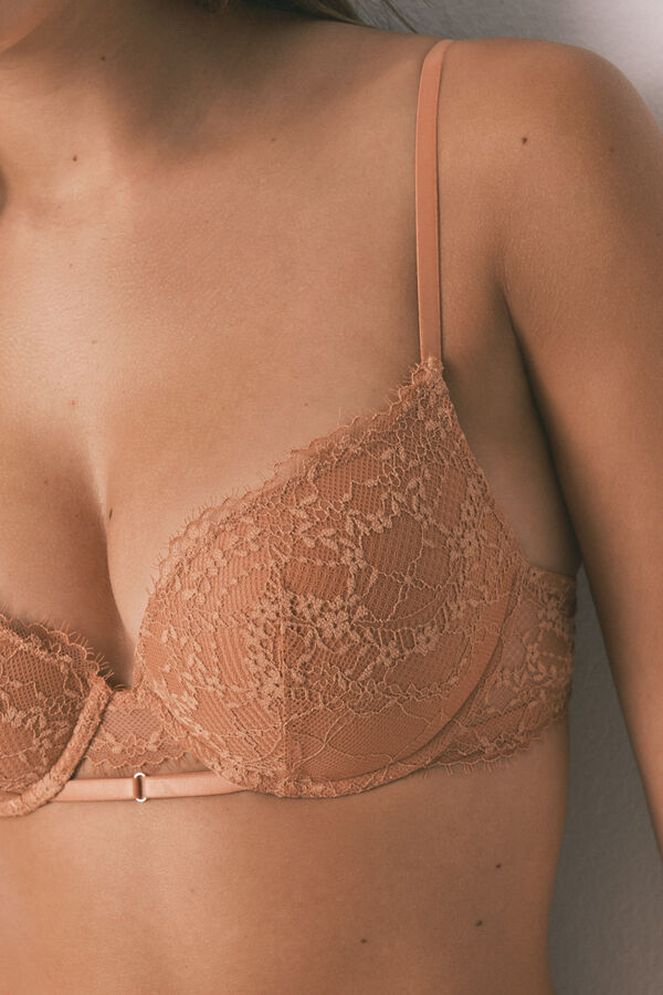 Women'secret GORGEOUS orange lace push-up bra red