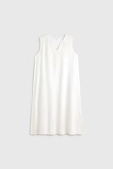 Textura T&uacute;nica de praia em algod&atilde;o bordada branco