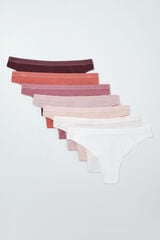 Women'secret Pack 7 bragas brasile&ntilde;a algod&oacute;n lisas logo branco