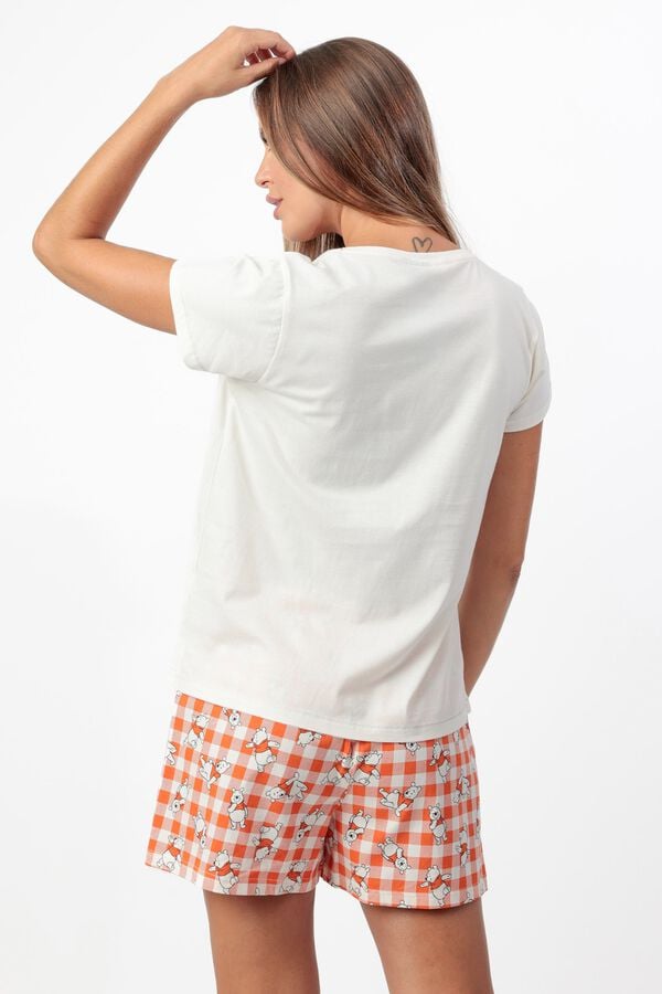 Admas Pijama curto Winnie the Pooh estampado vichy bege