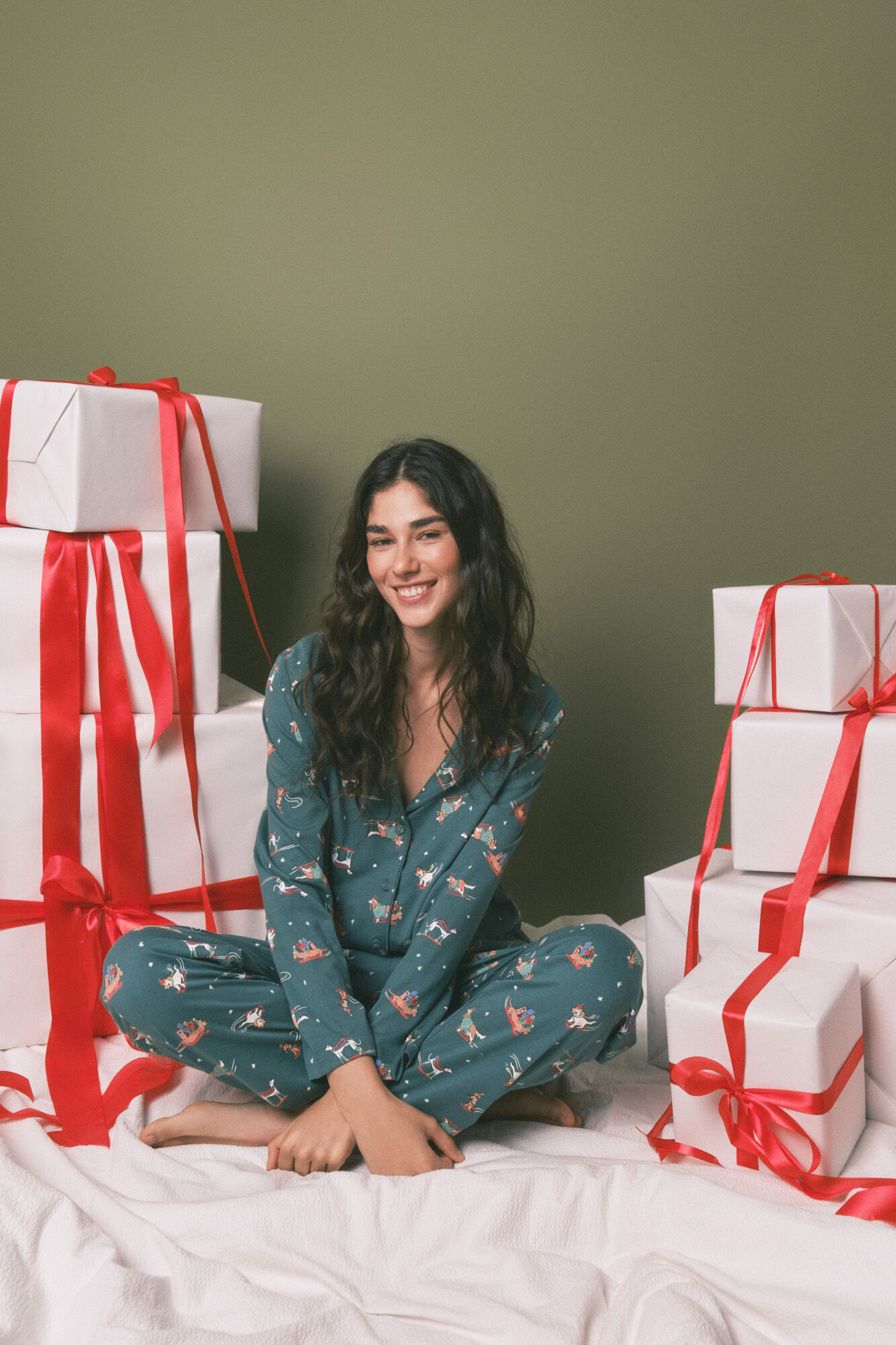 Women'secret Pijama camisero perritos 100% algod&oacute;n