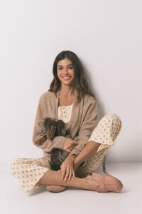 Women'secret Pijama capri em algod&atilde;o estampado de flores amarelo