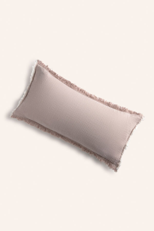 Calma House Capa de almofada retangular de musselina de algod&atilde;o em tons de pedra cinzento