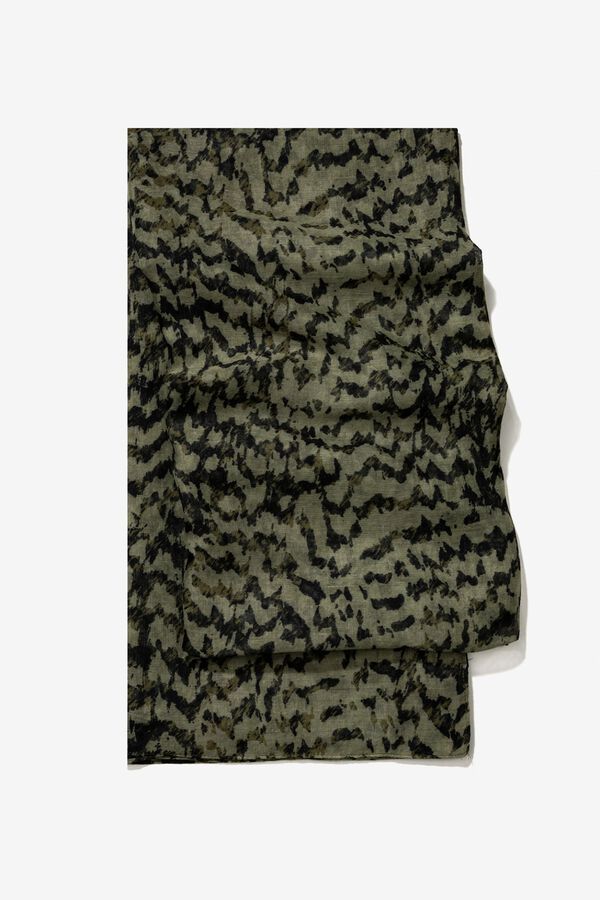 Vilanova Len&ccedil;o verde estampado abstrato verde