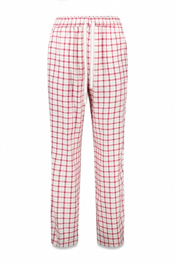 Women'secret Cal&ccedil;as compridas de estampado xadrez branco verde