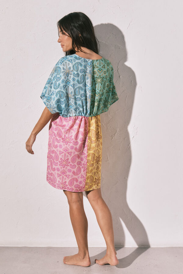 Women'secret T&uacute;nica curta aberta estampada multicolor estampado