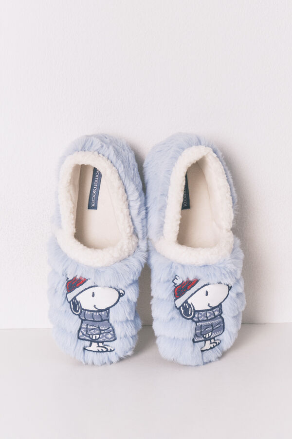 Women'secret Chinelos de quarto botas do Snoopy azul