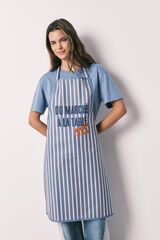 Women'secret Avental de algod&atilde;o estampado &agrave;s riscas azul
