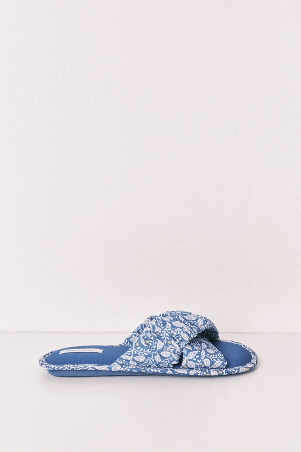 Women'secret Pack de viagem chinelos de quarto azul azul