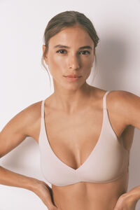 Women'secret Soutien triangular de algodão rosa