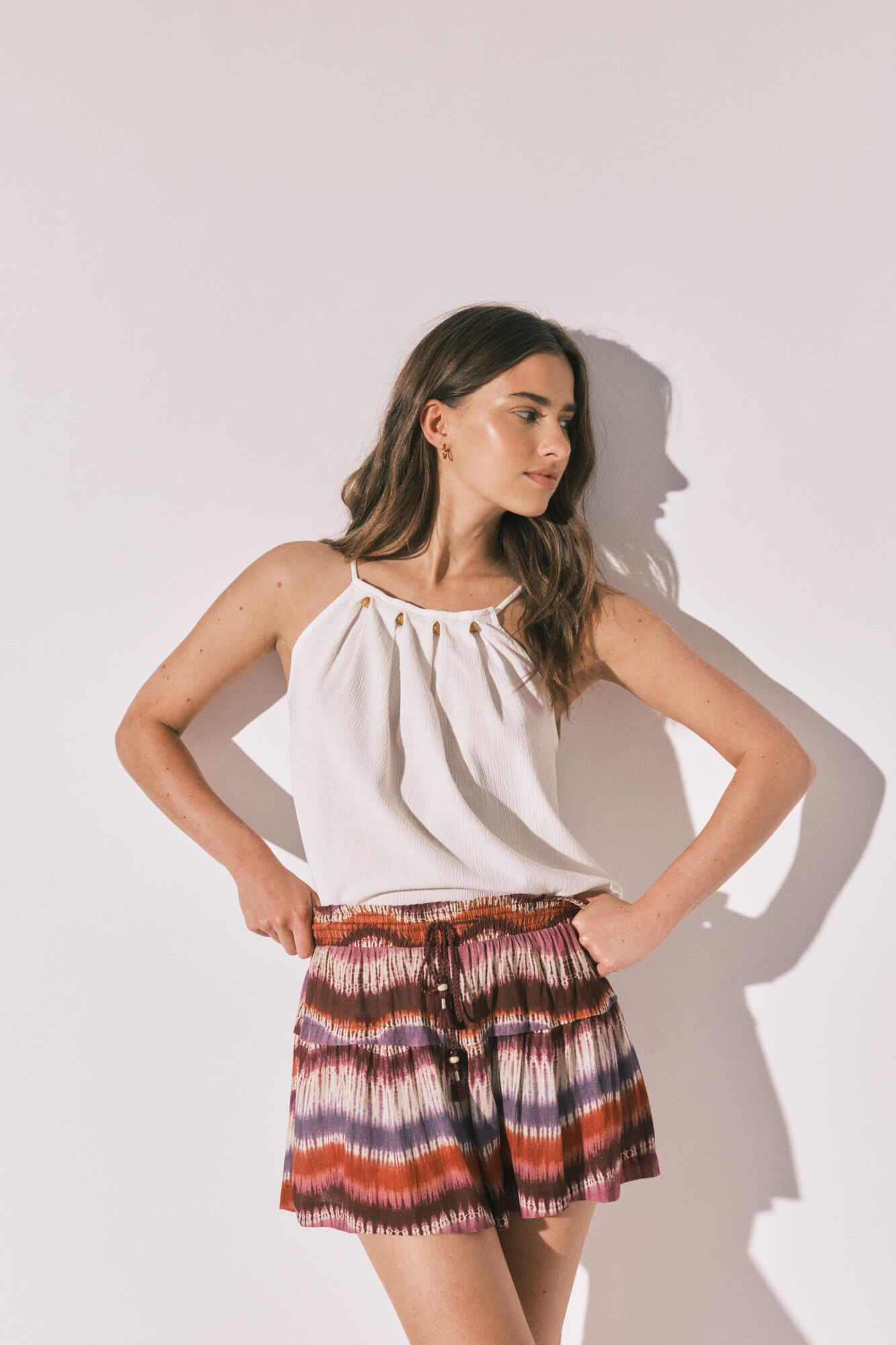 Women'secret Top de al&ccedil;as com missangas branco