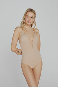 Ivette Bridal Body Ivette Bridal copa B costas descobertas com decote pronunciado em nude