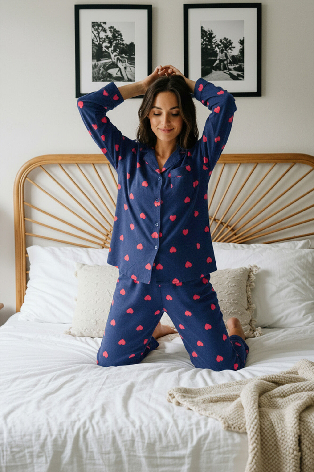 Trendyol Pijama com estampado de cora&ccedil;&otilde;es
