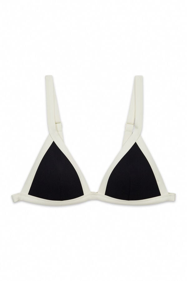 Women'secret Top biqu&iacute;ni triangular push-up B&W preto