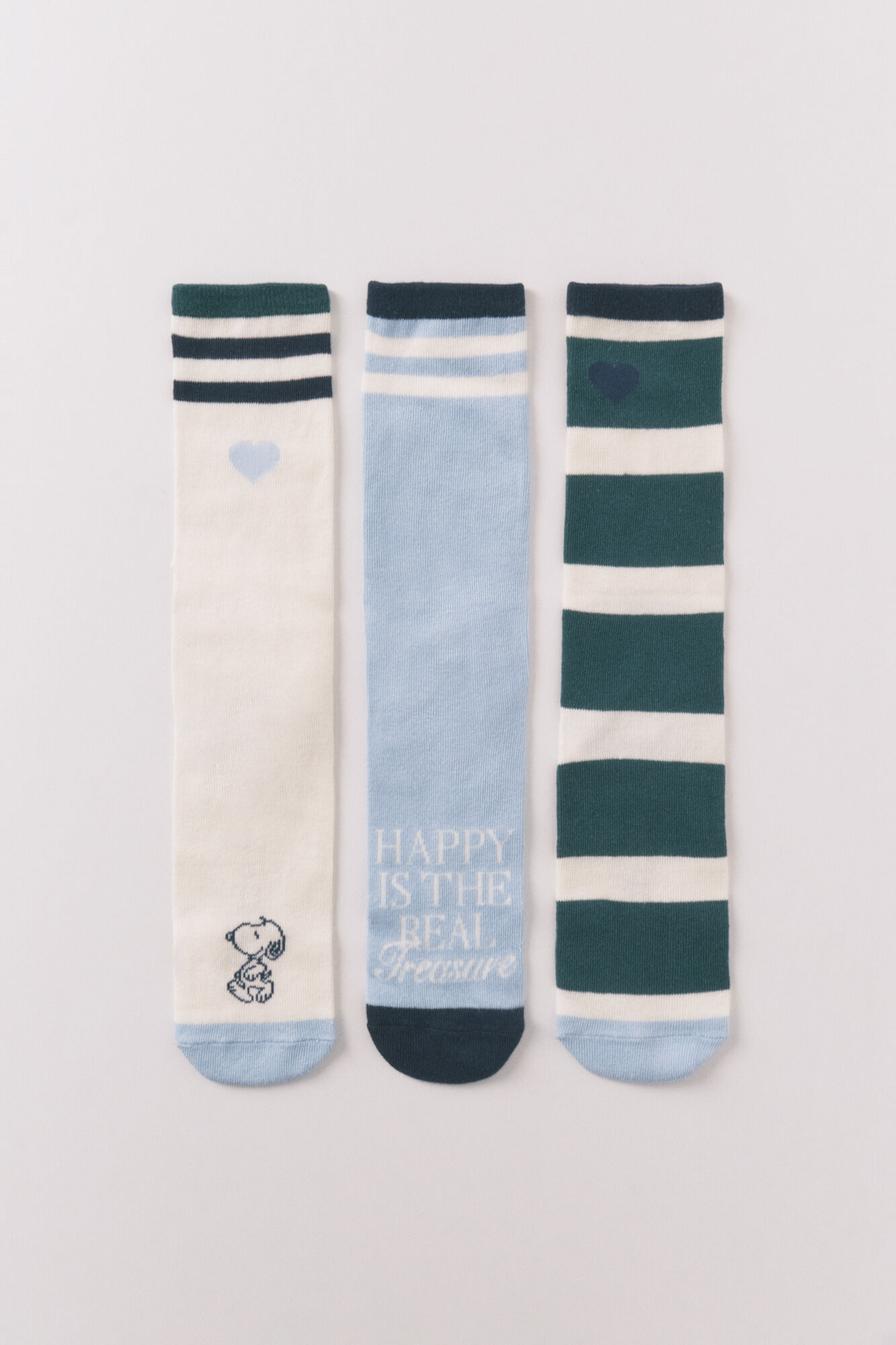 Women'secret Pack 3 calcetines largos lisos estampado Snoopy