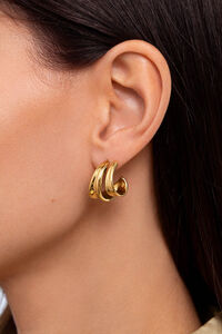 Womensecret Aire gold-plated steel hoop earrings estampado