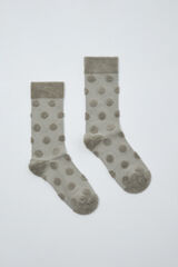 Women'secret Meias compridas com texturas de bolinhas verde caqui