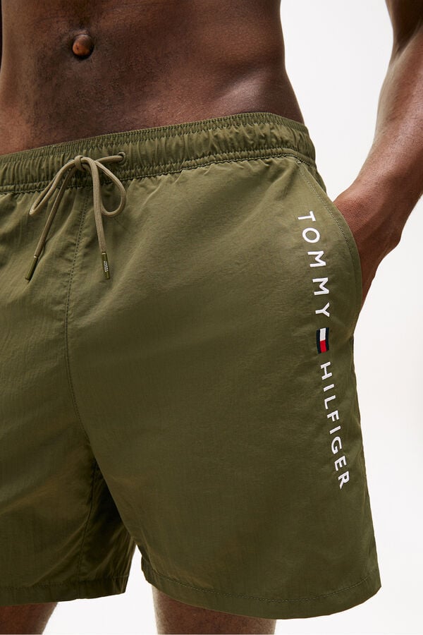 Tommy Hilfiger Cal&ccedil;&otilde;es de banho com inscri&ccedil;&atilde;o lateral bege