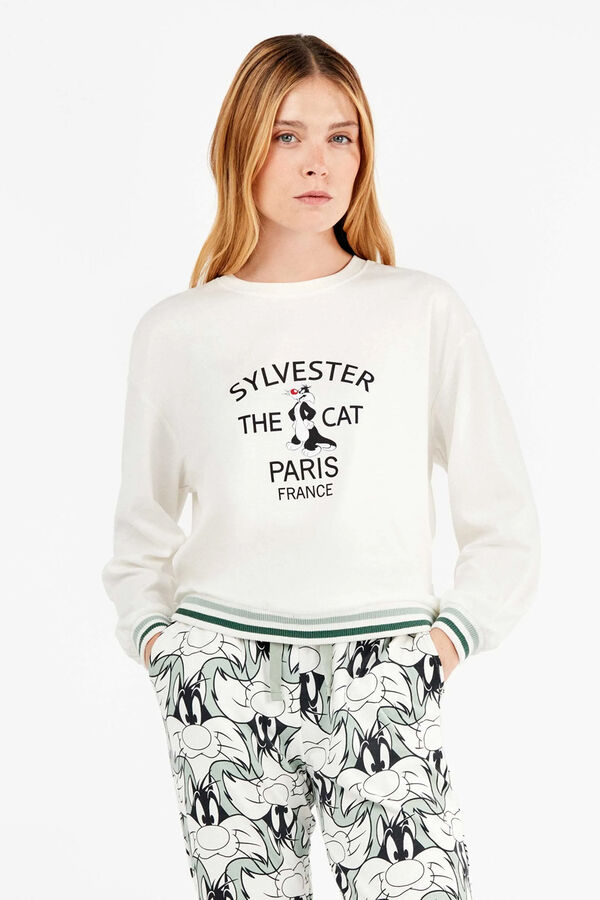 Gisela Conjunto de pijama Sylvester em malha interlock bege