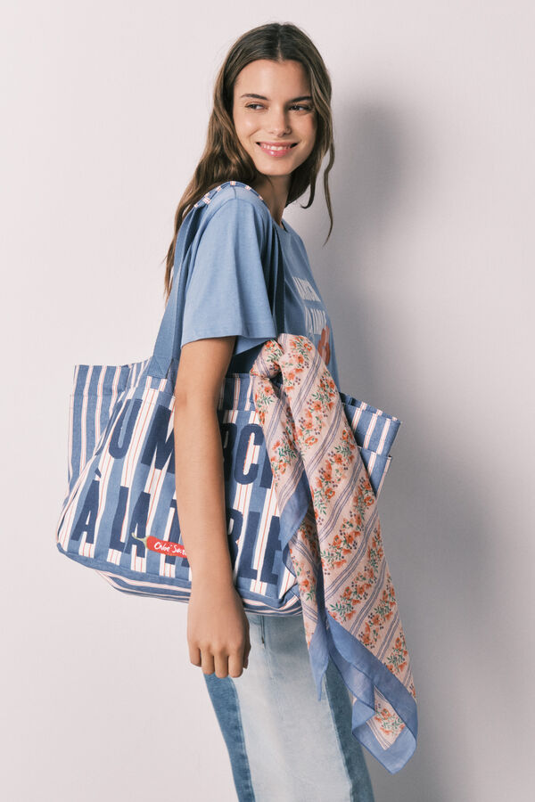 Women'secret Len&ccedil;o estampado de riscas multicolor bege