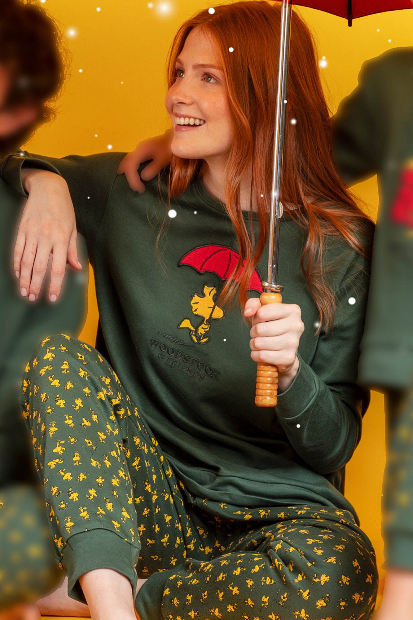 Admas Pijama comprido Snoopy 100% algod&atilde;o para mulher