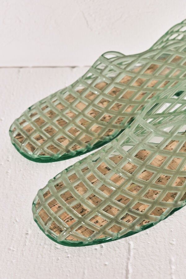 Women'secret Sand&aacute;lias jelly com efeito rede verde verde