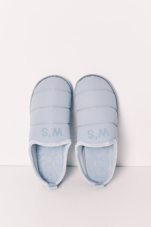 Women'secret Chinelos de quarto acolchoados azuis azul