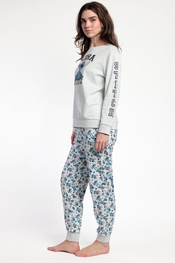 Admas Pijama de manga comprida Stitch cinzento