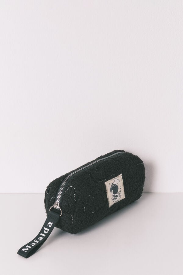 Women'secret N&eacute;cessaire pequena em sherpa preta Mafalda preto