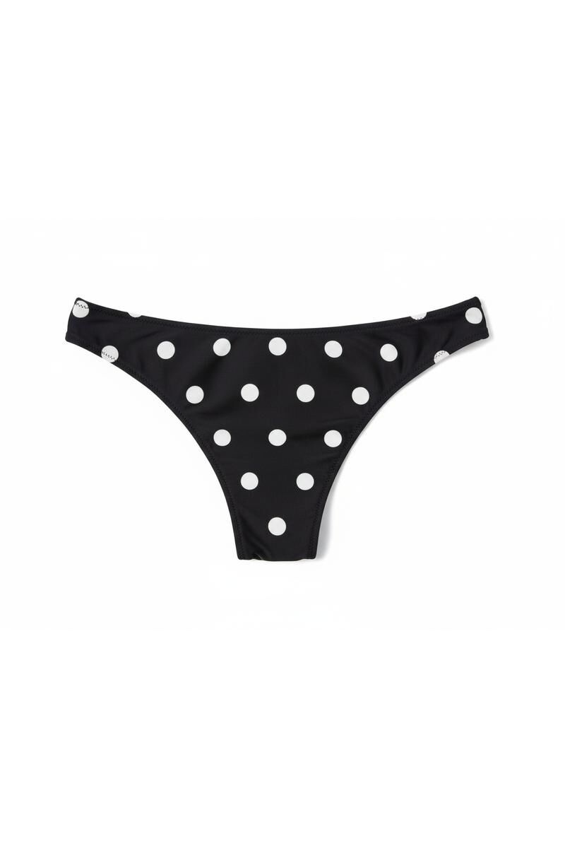 Women'secret Cueca de biqu&iacute;ni brasileira efeito U bolinhas revers&iacute;vel