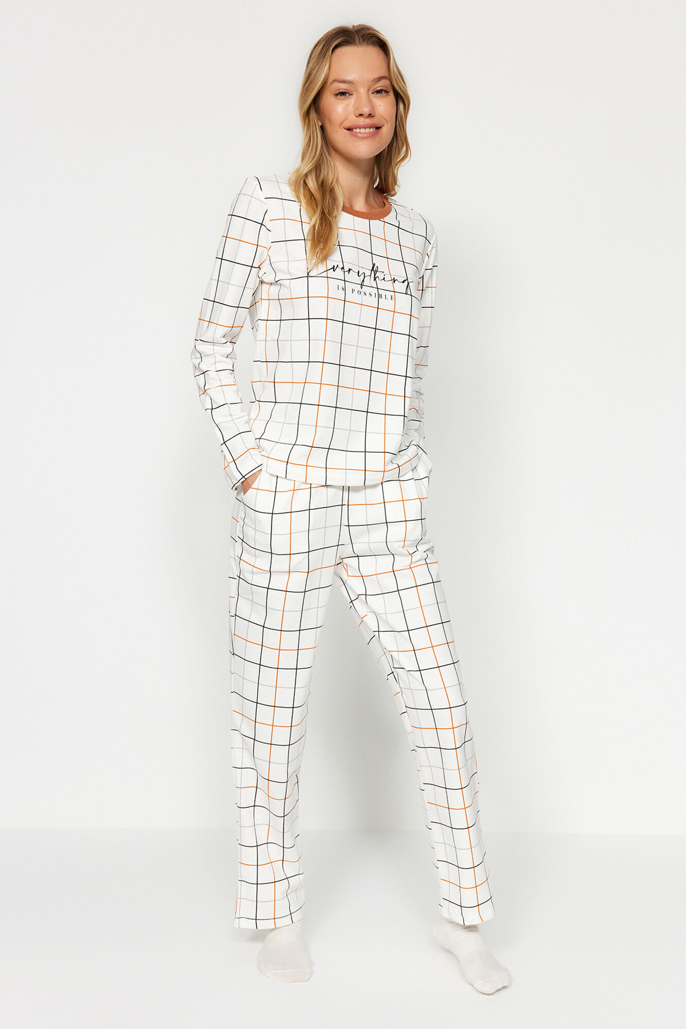 Trendyol Conjunto de pijama aos quadrados