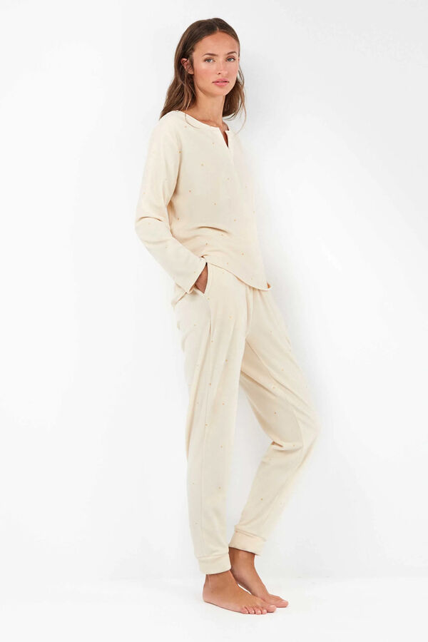 Gisela Conjunto de pijama de polar elástica bege