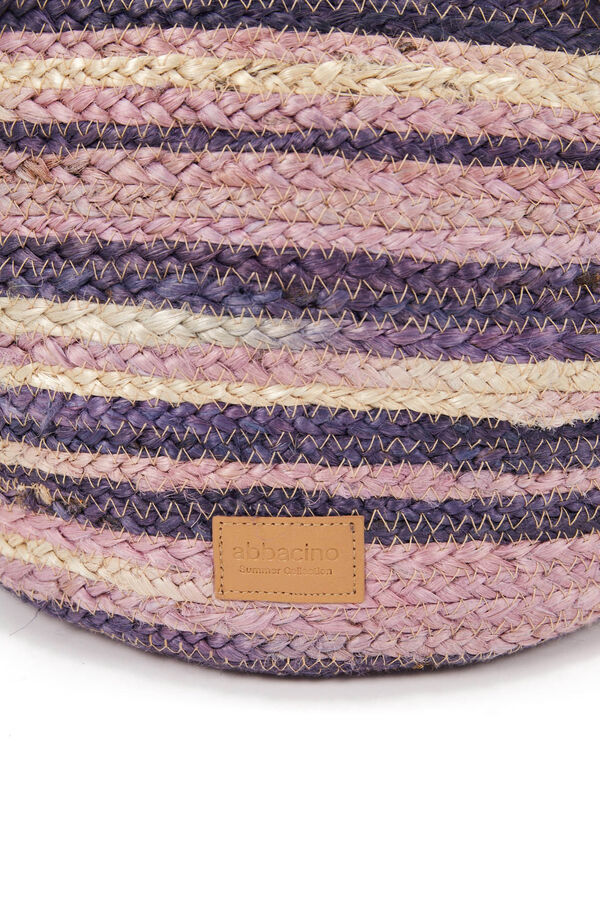 Womensecret Large striped raffia basket bag pink