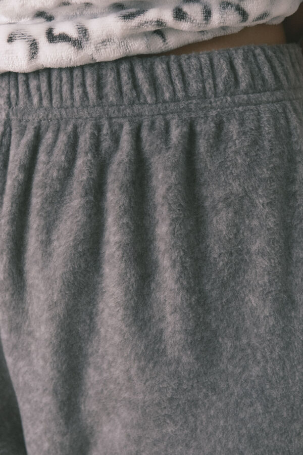 Women'secret Pijama comprido longo com estampa animal polar cinzento