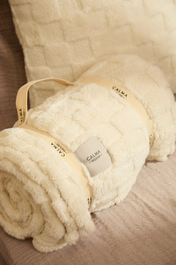 Calma House Xadrez xadrez em tons bege Damero estampado