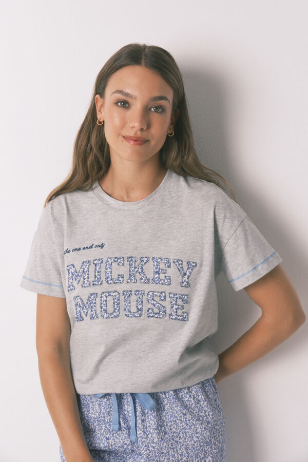 Women'secret Pijama capri algod&oacute;n Mickey gris  gris
