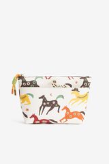Vilanova N&eacute;cessaire estampada de cavalo bege