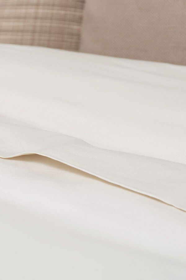 Textura Len&ccedil;ol algod&atilde;o percal. Cama 180-200 cm. bege