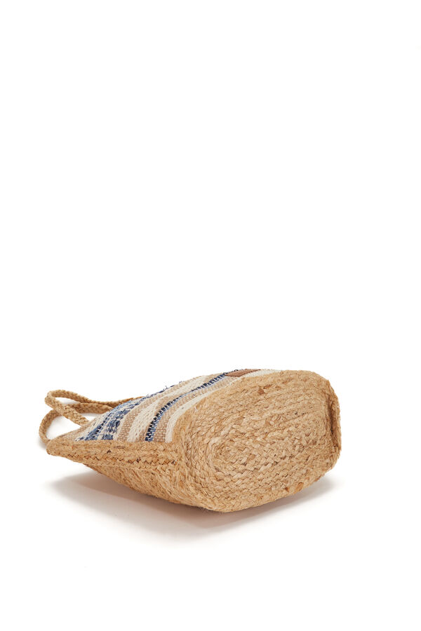 Abbacino Cesto de ráfia estampado azul denim azul
