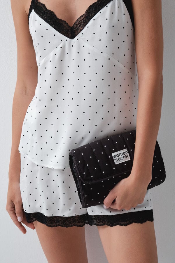 Women'secret Pack n&eacute;cessaire carteira preta bolinhas preto