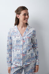 Women'secret Pijama comprido camiseiro banda desenhada Snoopy azul